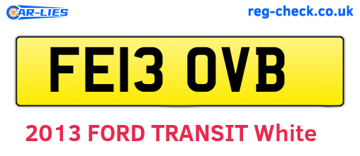 FE13OVB are the vehicle registration plates.