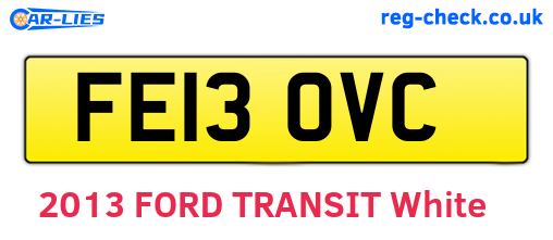 FE13OVC are the vehicle registration plates.