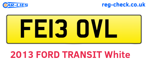FE13OVL are the vehicle registration plates.