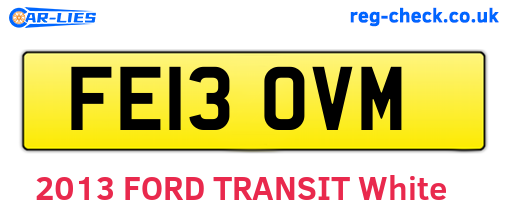 FE13OVM are the vehicle registration plates.