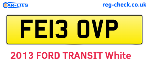 FE13OVP are the vehicle registration plates.