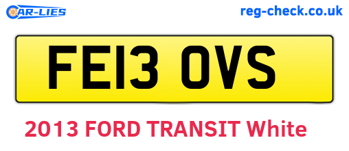 FE13OVS are the vehicle registration plates.