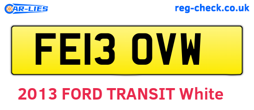 FE13OVW are the vehicle registration plates.