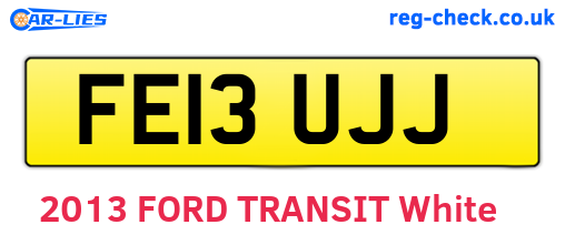 FE13UJJ are the vehicle registration plates.