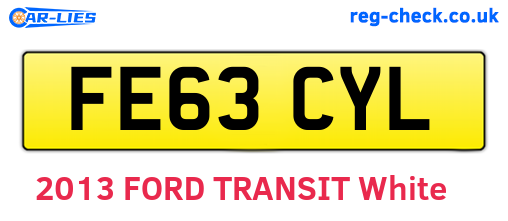FE63CYL are the vehicle registration plates.