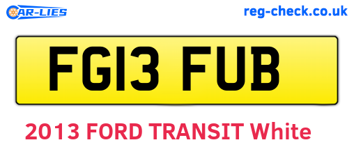 FG13FUB are the vehicle registration plates.