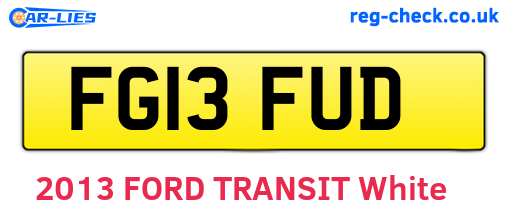 FG13FUD are the vehicle registration plates.