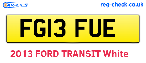 FG13FUE are the vehicle registration plates.