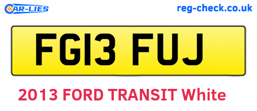 FG13FUJ are the vehicle registration plates.