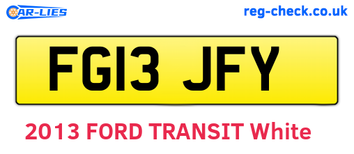 FG13JFY are the vehicle registration plates.