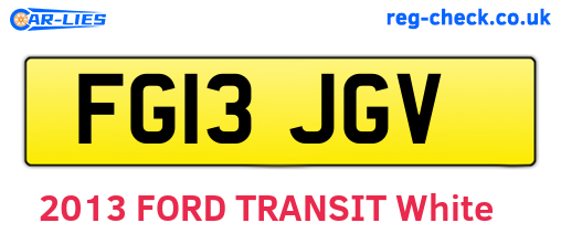 FG13JGV are the vehicle registration plates.