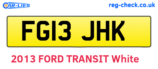 FG13JHK are the vehicle registration plates.