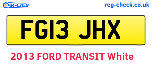 FG13JHX are the vehicle registration plates.