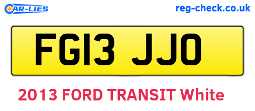 FG13JJO are the vehicle registration plates.