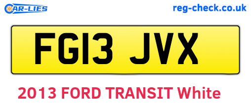 FG13JVX are the vehicle registration plates.