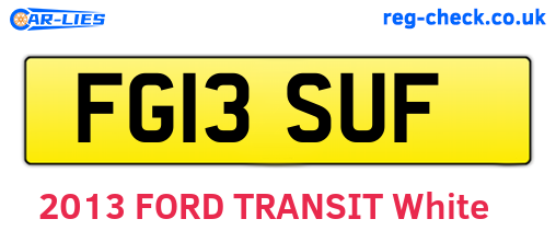 FG13SUF are the vehicle registration plates.