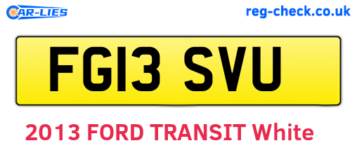 FG13SVU are the vehicle registration plates.