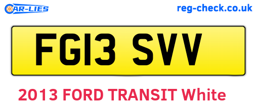 FG13SVV are the vehicle registration plates.