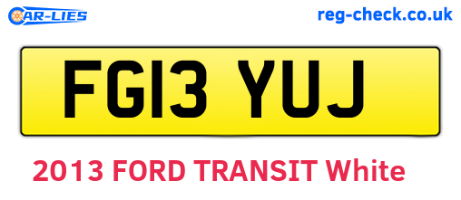 FG13YUJ are the vehicle registration plates.