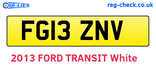 FG13ZNV are the vehicle registration plates.