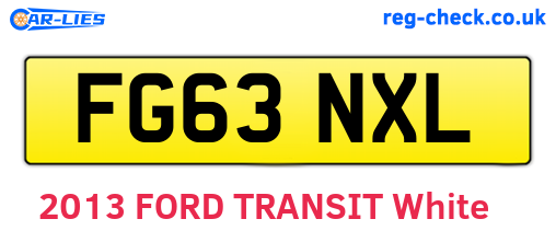 FG63NXL are the vehicle registration plates.