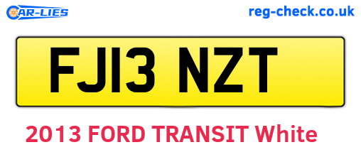FJ13NZT are the vehicle registration plates.