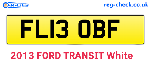 FL13OBF are the vehicle registration plates.