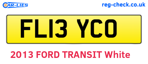 FL13YCO are the vehicle registration plates.