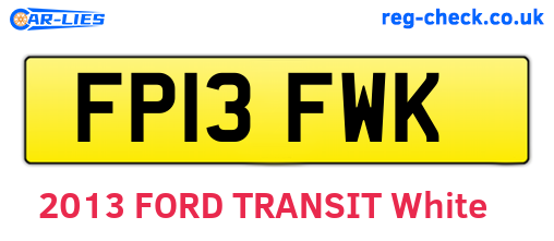 FP13FWK are the vehicle registration plates.