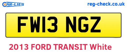 FW13NGZ are the vehicle registration plates.