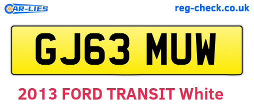 GJ63MUW are the vehicle registration plates.