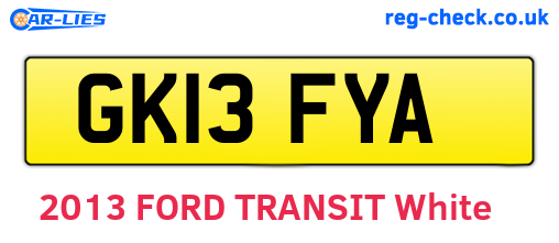 GK13FYA are the vehicle registration plates.
