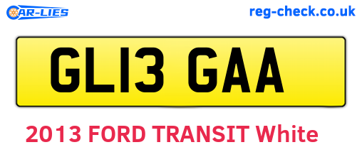 GL13GAA are the vehicle registration plates.