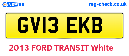 GV13EKB are the vehicle registration plates.