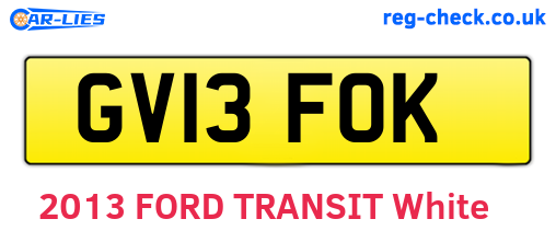 GV13FOK are the vehicle registration plates.