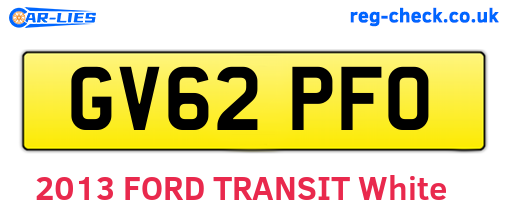 GV62PFO are the vehicle registration plates.