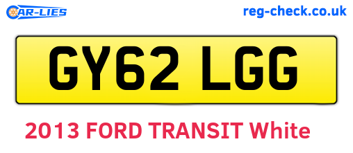 GY62LGG are the vehicle registration plates.
