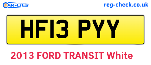 HF13PYY are the vehicle registration plates.