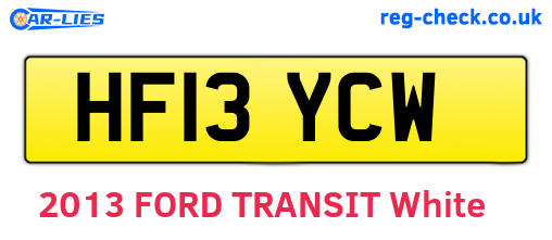 HF13YCW are the vehicle registration plates.