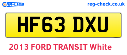 HF63DXU are the vehicle registration plates.