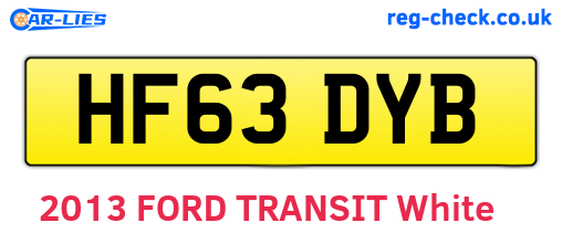 HF63DYB are the vehicle registration plates.