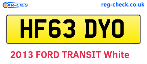 HF63DYO are the vehicle registration plates.