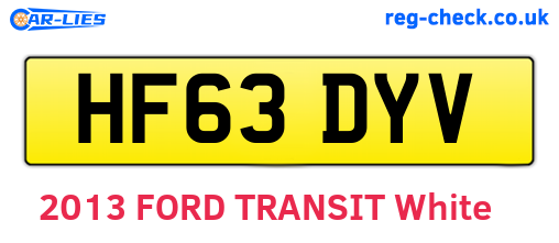 HF63DYV are the vehicle registration plates.