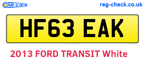 HF63EAK are the vehicle registration plates.