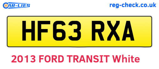 HF63RXA are the vehicle registration plates.