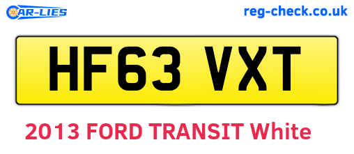 HF63VXT are the vehicle registration plates.