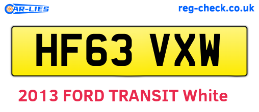 HF63VXW are the vehicle registration plates.