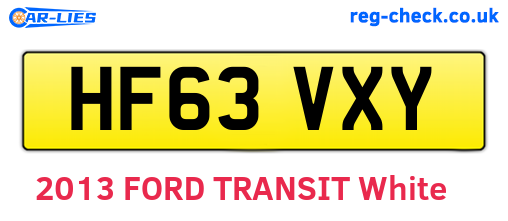 HF63VXY are the vehicle registration plates.