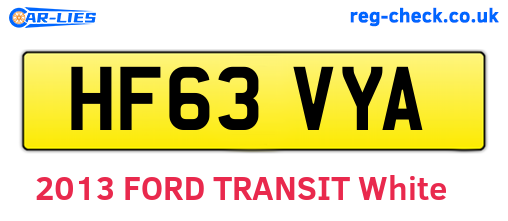 HF63VYA are the vehicle registration plates.
