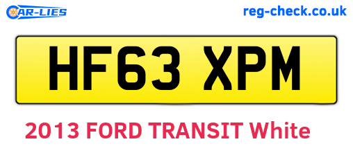 HF63XPM are the vehicle registration plates.